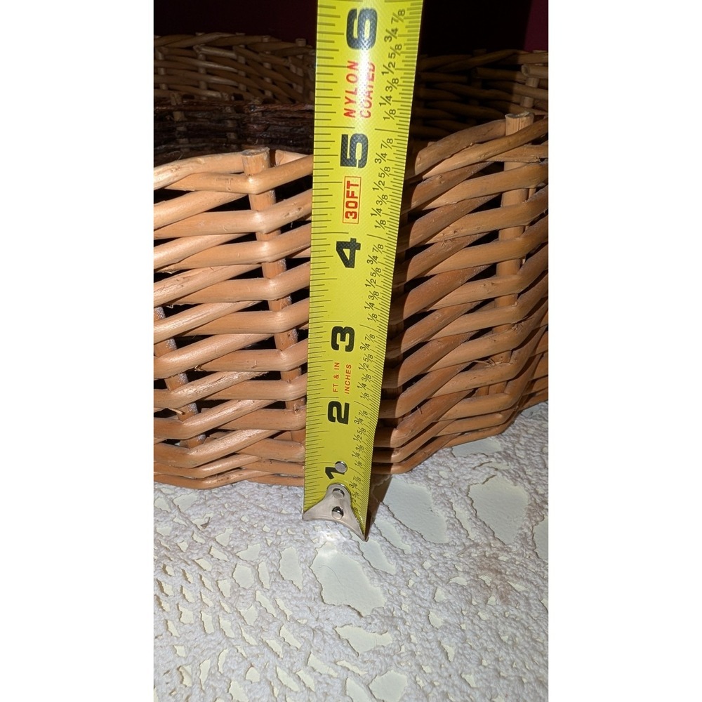 Vintage Lot 14" 7" Wooden Twig Vine Rustic Heart Shaped Basket Cottagecore Decor - Picture 7 of 10